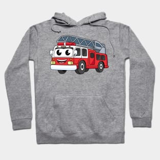 Cute happy fire engine cartoon Hoodie